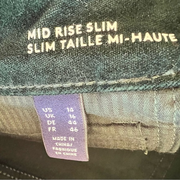 Lands End Green Velvet Pants, size 14 - Picture 4 of 6